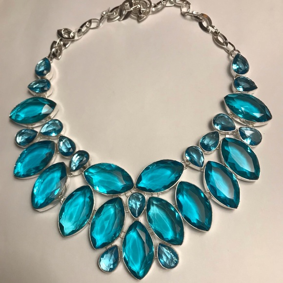 Blue Topaz 925 Sterling Silver Necklace - Picture 1 of 3